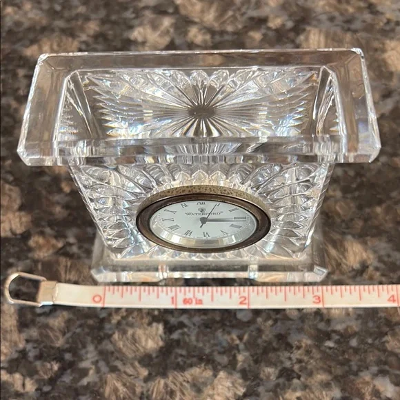 Waterford Crystal Medallion Mini Clock w Roman Numeral Dial Needs